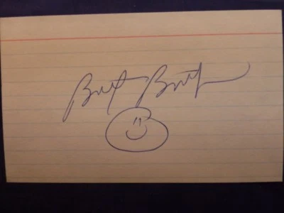 Brett Butler Signed Index Card with COA - Image 1 of 2