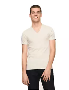 AlX Armani Exchange Men's, Slim Fit V-Neck Pima cotton T-Shirt, Creamy, S - Picture 1 of 4