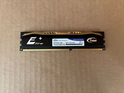 TEAM ELITE+ 8GB X1 DDR3 1600MHZ CL11 TPD38G1600HC11BK DIMM GAMING RAM J3-4(15) - Image 1 of 4