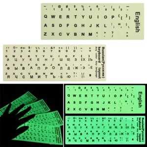 Letter English Keyboard Stickers Luminous Alphabet Layout Protective Film - Photo 1/15