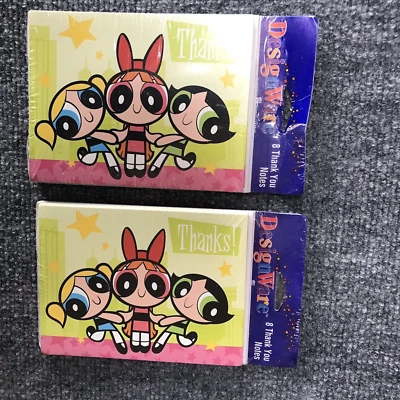 Powerpuff Girls Thank You Cards Ephemera Junk Journal Scrapbook Novelty Crafts - Image 1 of 4
