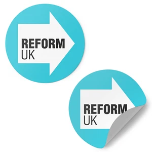 12 X Reform UK Vinyl Round 5cm Stickers - Picture 1 of 4