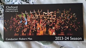 Oxford Symphony Orchestra 2023-24 Season promotional flyer Conductor Robert Max - Picture 1 of 2