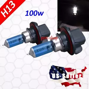 H13 9008 Halogen 1 Pair Headlight White Light Bulb High Low Beam 100w - Picture 1 of 5