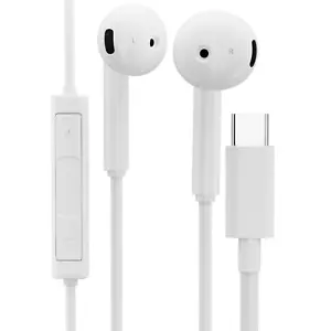 Type C Earphone wired Samsung Galaxy S23 S22 Ultra S21 USB C Headphones Earbuds - Picture 1 of 9
