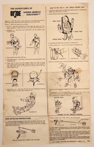 Adventures Of G.I. Hoja de instrucciones Joe 'Hidden Missile Discovery' 1970 Hasbro - Imagen 1 de 9