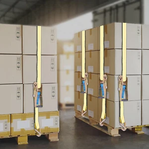 4er Pack Spanngurte Ratsche Doppel J Haken Schwerlast 11000 Pfund 2 Zoll x 27 Fuß NEU - Bild 1 von 15