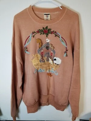 Sudadera De Colección Años 90 Jerzees Cuello Redondo Arca de Noé Religión Cristiana Talla XL EE. UU. Foto 1 de 4