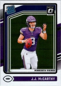 2024 Panini Donruss Optic #235 JJ McCarthy RC Rated Rookie Card Minnesota Viking - Foto 1 di 2