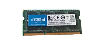 Crucial 2GB SODIMM RAM DDR3L-1600 CT25664BF160B.C16FKD2 LAPTOP MEMORY - Picture 1 of 1