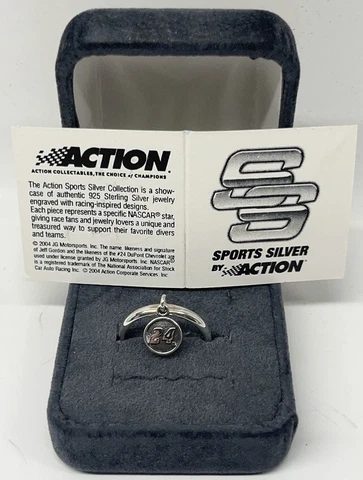 #24 Jeff Gordon / William Byron - 925 Sterling Silver - Charm Ring Size 9 Cover