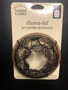 Vintage Yankee Candle Illuma-lid Jar Accessory Bronze Christmas New - Picture 1 of 2
