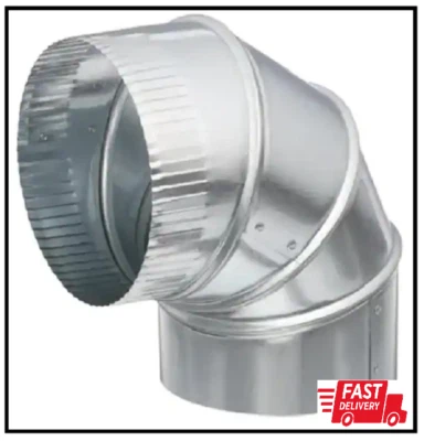 MASTER FLOW 6 Inch 90 Degree Round Adjustable HVAC Duct Elbow Galvanized Steel