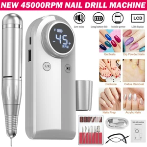 Neu elektrische 45000 RPM Nagelbohrer Maschine wiederaufladbare Maniküre Nagelfeile US VERKAUFEN - Bild 1 von 26