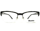 Roots Eyeglasses Frames Rt716 Blk Stpe Gray Horn Cat Eye Half Rim 52 16 130