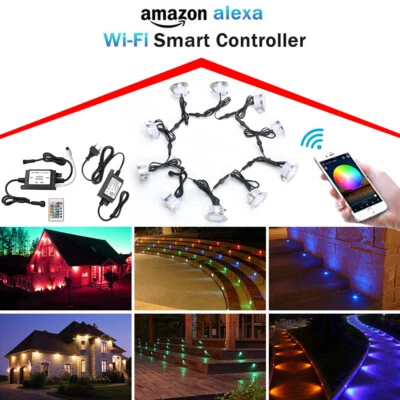 1-30 x contrôleur WIFI RGB/RGBW LED projecteur encastré au sol terrasse extérieur mini spots - Photo 1/4