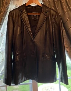 JLC New York Outerwear Button Leather Jacket - Picture 1 of 7