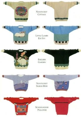 Claire Murray Child Sweaters Lamb Bunny Whale Garden 5 Double Knitting Patterns - Image 1 of 4