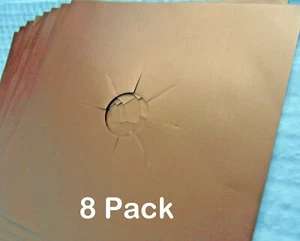 8 Copper Gas Range Stove Top Burner Protectors Reusable Liners Non-stick Covers - Picture 1 of 4