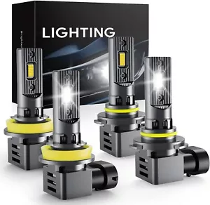 9006 H11 Light Bulbs Combo - 9006/HB4 H11/H9/H8 Bulbs 200W 60000LM Super Bright - Picture 1 of 6