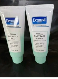 Dermasil Oil Free Cream Daily Face Cream-Rose Water/Witch Hazel/Vit. E Set Of 2 - Picture 1 of 1
