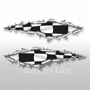 Adesivi SCACCHIERA strappo lamiera stickers cm 22 - Imagen 1 de 1