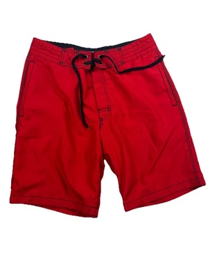 Bañador Hombre Talla Mediana Rojo Secado Rápido Malla Forrada Cintura Elástica Azul Marino Antiguo Foto 1 de 4