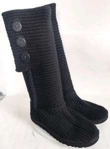 UGG Australia Damen-Strickstiefel Größe 8 schwarz klassisch Cardy Stil #5819 - Bild 1 von 11