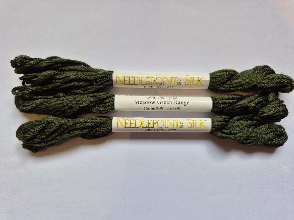 3x NEEDLEPOINT SILK NPS Embroidery Thread  - 298 Meadow Green Range - Image 1 of 1