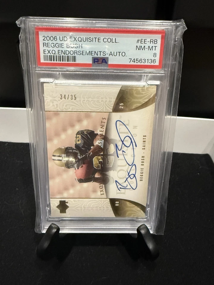 2006 Upper Deck Exquisite Endorsements Rookie AUTO Reggie Bush - PSA 8 - /35 - Image 1 of 1