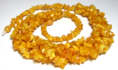 BEAUTIFUL 4-LINE NATURAL BALTIC AMBER NECKLACE Egg Yolk Butterscotch 50 cm - Image 1 of 4