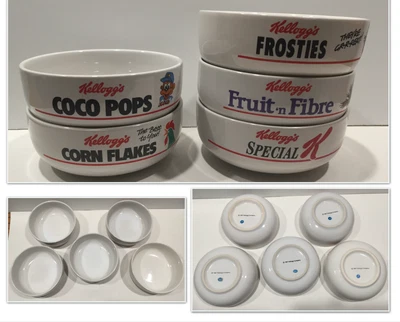 De colección 1987 KELLOGG'S CEREAL BOWLS Frosties Special K Coco Pops Copos de maíz Fruit'n Foto 1 de 4