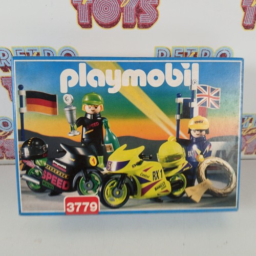 Playmobil Vintage Moto Course Noire + Pilote - Set 3779 De 1994 - Occasion Bon état