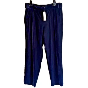 J Crew Samt Velours Hose Gr. 10 neu blau Plüsch elegant klassisch schick elastischer Bund - Bild 1 von 4