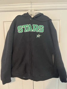 Dallas Stars Fleece gefütterte Kapuzenjacke Gr. 2XL NHL Hockey durchgehender Reißverschluss Taschen - Bild 1 von 6