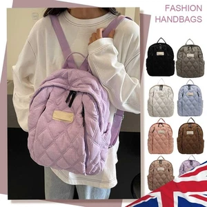 Quilted Backpack Simple School Backpack Large Capacity Outdoor Travel Backpack - Picture 1 of 33