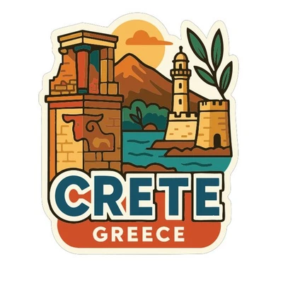 IYVM Crete Greece Sticker Decal Vinyl Die-Cut City Skyline Landmark Design