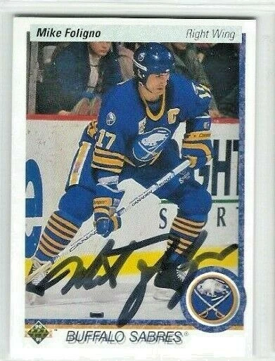 1990-91 Upper Deck Hockey #378 Mike Foligno (autographed) - Image 1 of 1