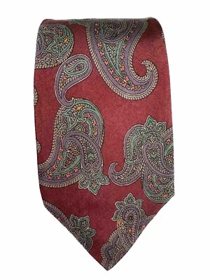 "Corbata de colección Robert Talbolt para hombre Nordstrom 57"" roja cachemira cosida a mano seda" Foto 1 de 4