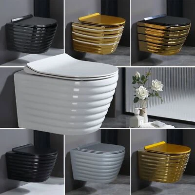 Wand WC Spülrandloses  Set Wand WC Bidet Toilette Tiefspüler Absenkautomatik - Bild 1 von 4