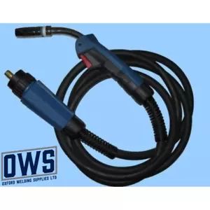 MB15 4M 4 METRE MIG EURO FITTING TORCH GUN EURO FITTING GAS GASLESS - Picture 1 of 1