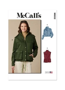 Chaqueta y chaleco de carga utilitario Misses/Mujeres con capucha patrón McCALL M8532 talla XS-XXL - Imagen 1 de 7