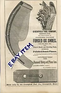 1873 ANNUNCIO PUBBLICITARIO Massachusetts GREENFIELD TOOL COMPANY Lavorazione del Legno AEREI - Foto 1 di 2