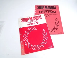 Genuine 1980 HONDA SHOP Service MANUAL & SUPPLEMENT - HR17 - HR17 PDAM PDA - Picture 1 of 12