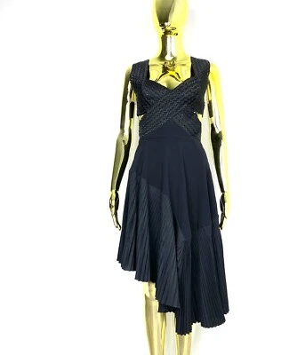 Vestido Stella McCartney Asimétrico Plisados Recortado Entrecruzado Negro 38/S Foto 1 de 4