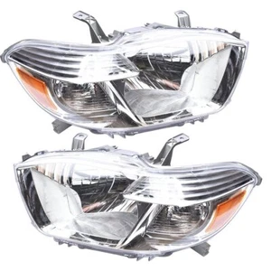 Clear Lens Chrome Pair Halogen Headlight  Fit For Toyota Highlander 2008-2010 - Bild 1 von 6