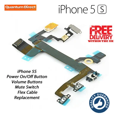 iPhone 5S On/Off Power/Lock Volume Mute/Silent Button/Switch Flex Replacement - Image 1 of 3