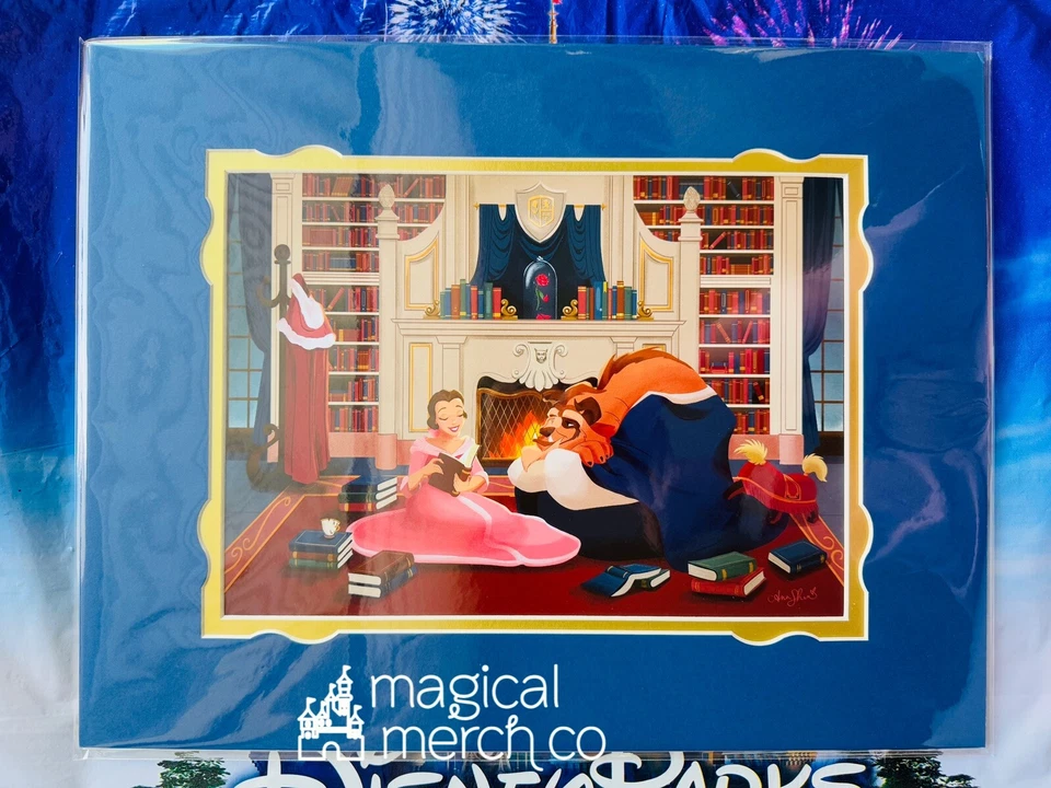 Disney Ann Shen 2025 La Bella y la Bestia El Regalo Impresión 14x18" Foto 1 de 1