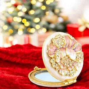 Jay Strongwater Angela Round Floral Compact – A Timeless Elegance SCB8076-281 - Picture 1 of 4