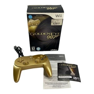 GoldenEye 007 Limited Gold Classic Controller Pro Nintendo Wii With Box Only - Picture 1 of 15